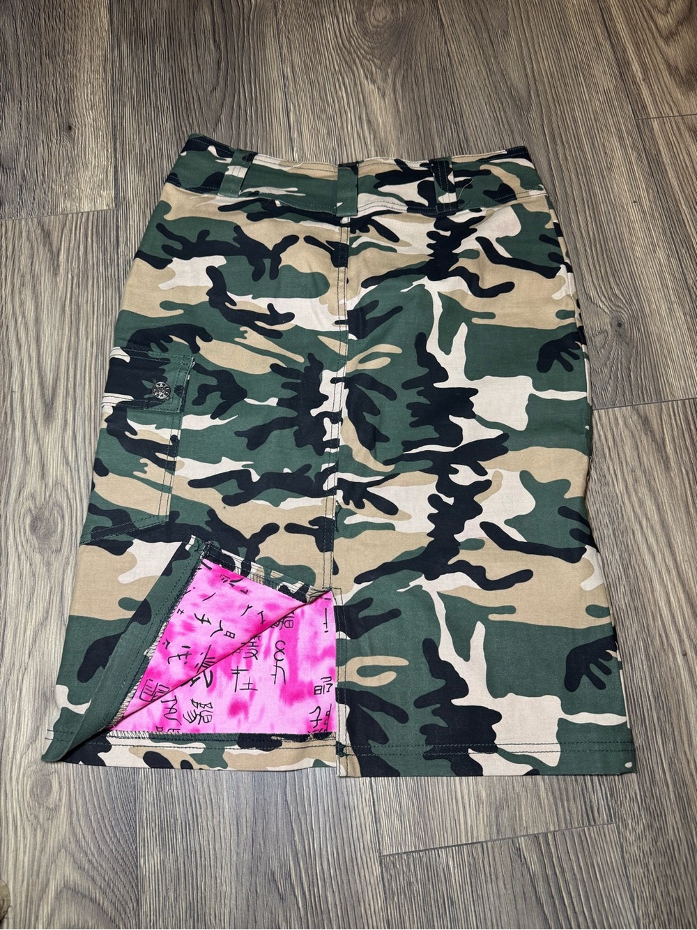 y2k camo cargo skirt